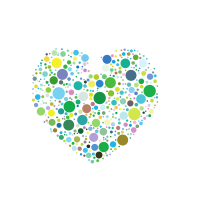 Heart colourful dots