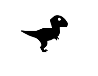 cute dino silhouette - velociraptor