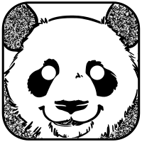 panda face in square