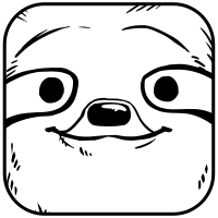 sloth face in square