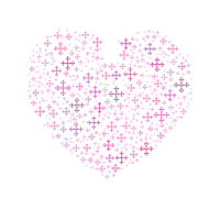 Heart silhouette cross pattern