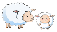 cartoon sheep and lamb