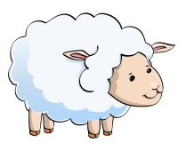 cartoon sheep - separate