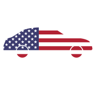 American flag car silhouette