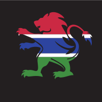 Gambia flag lion crest