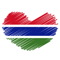 Gambian flag heart symbol