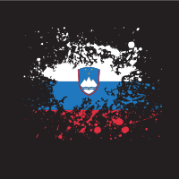 Slovenian flag ink splatter