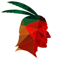 American native chief color silhouette