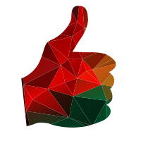 Thumb up color silhouette