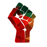 Fist silhouette color low poly