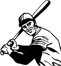 Baseball player with bat