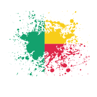 Benin flag ink splatter