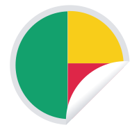 Benin flag peeling sticker