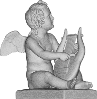 Cupid Playing Lyre 3D