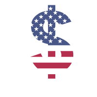 Dollar sign USA flag