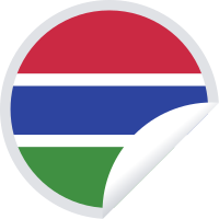Gambia flag round sticker