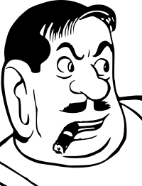 Smoking man with moustache