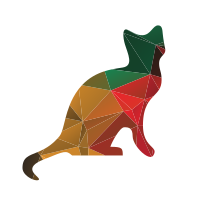 Cat silhouette low-poly pattern
