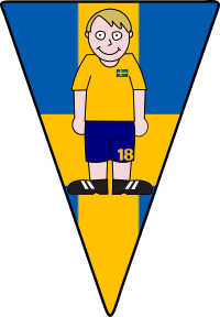 Pennant Soccerplayer Sweden 2021