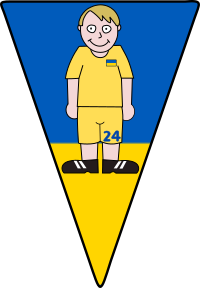 Pennant Soccerplayer Ukraine 2021