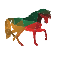 Horse silhouette low-poly pattern
