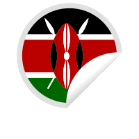Kenyan flag round sticker
