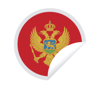 Montenegro flag peeling sticker