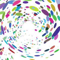 Random coloured dots swirl