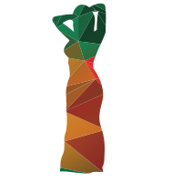 Woman silhouette low-poly pattern