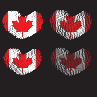 Canadian flag scribble effect