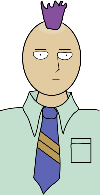 Blue Tie Purple Mohawk