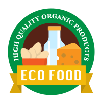 Organic products food label logo