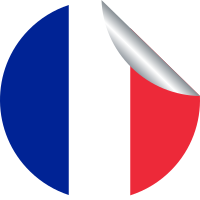 French flag round peeling sticker