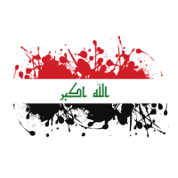 Iraq flag ink splatter