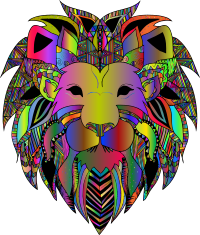 Decorative Lion Head Line Art By Alexas_Fotos Polyprismatic
