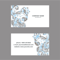 Paisley pattern business card layout