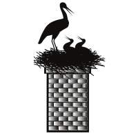 Stork nest monochrome vector