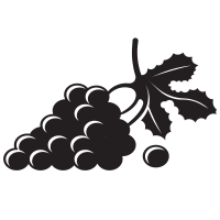 Grapes fruit silhouette monochrome