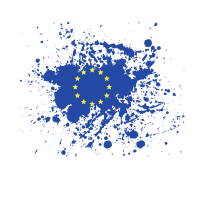 European Union flag ink splash