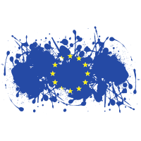 European Union flag ink splatter