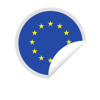 A peeling sticker with the flag of European Union
