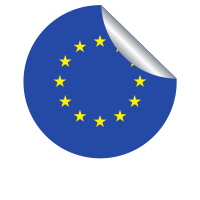 A peeling sticker with the flag of EU
