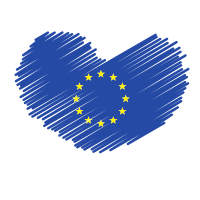 European Union flag heart symbol