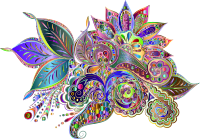 Chromatic Ornamental Floral Line Art