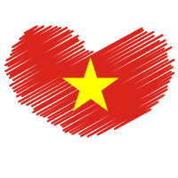 Vietnamese flag heart symbol