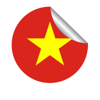 Vietnamese flag in a peeling sticker