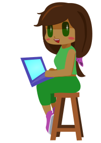 Girl using laptop