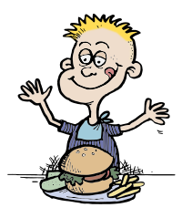 A Boy Eating a Hamburger - Colour Remix