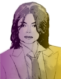 Two Tone Colour Drawing of Michael Jackson