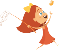 Girl Chasing Butterfly